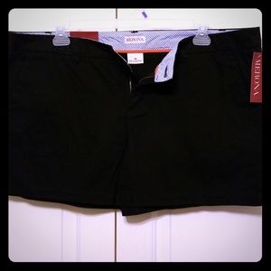 Black,  chino shorts. Size 18.